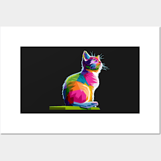 Cat t-shirt design multicolor Gift T-Shirt Posters and Art